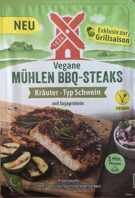Vegane Mühlen BBQ-Steaks Kräuter Typ Schwein 170g