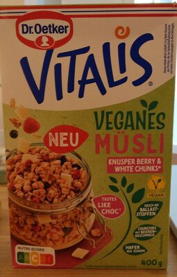 Dr.Oetker Vitalis Vegan Knusper Berry White Chunks 400g