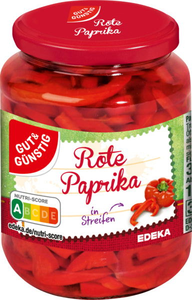 GUT&GÜNSTIG Paprika rot in Streifen 320g