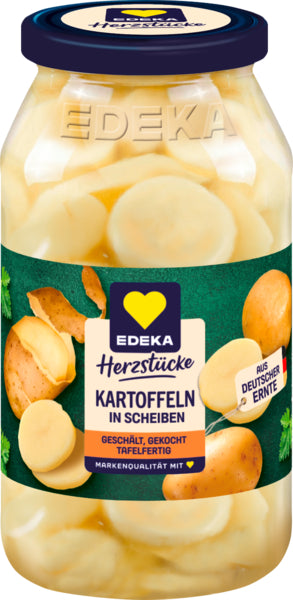 EDEKA Herzstücke Speisekartoffeln in Scheiben geschält und gekocht 680g