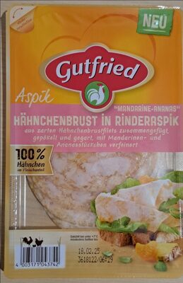 Gutfried Hähnchenbrust Mandarine Ananas in Rinderaspik 70g