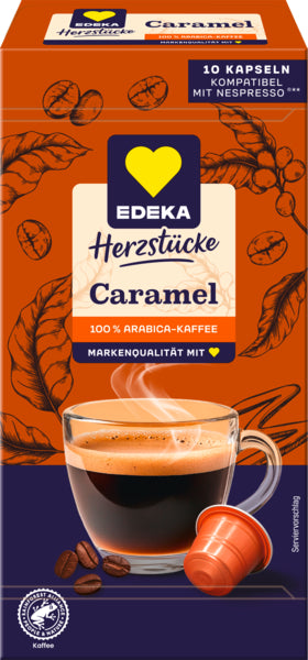 EDEKA Herzstücke Kaffeekapseln Neskom Karamell 50g