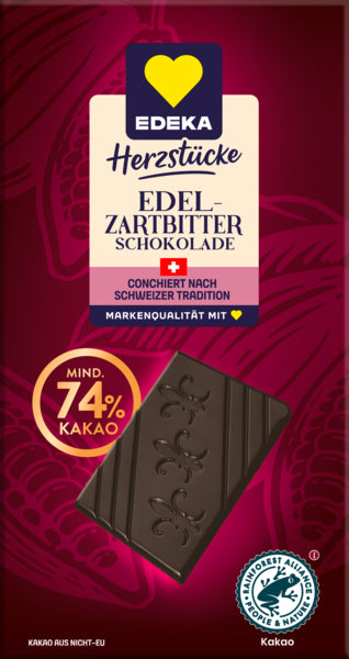 EDEKA Herzstücke Schweizer Edelbitter 74% 100g