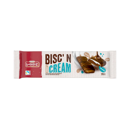 Lambertz Bisc'n Cream Gebäck Milchcreme Kakao Vollmilch-Zartbitter-Dekor 170g
