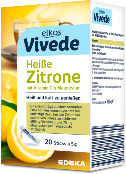 EDEKA elkos VIVEDE Heiße Zitrone Sticks 20ST 100g