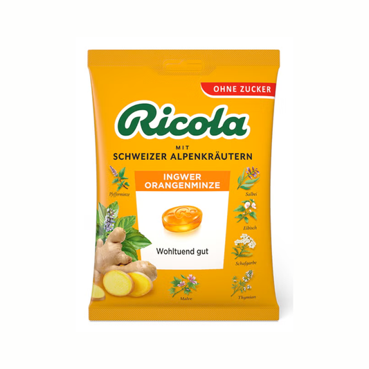 Ricola Ingwer Orangenminze ohne Zucker 75g