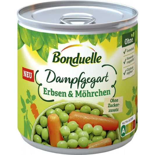 Bonduelle Erbsen mit Möhrchen dampfgegart 305g