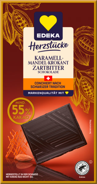 EDEKA Herzstücke Karamell Mandel-Krokant Zartbitter 100g