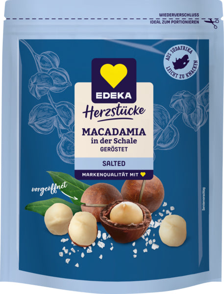 EDEKA Herzstücke Macadamia in der Schale geröstet salted 200g