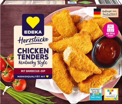 EDEKA Herzstücke Chicken Tenders Kentucky Style mit BBQ Dip 400g VLOG QS ITW