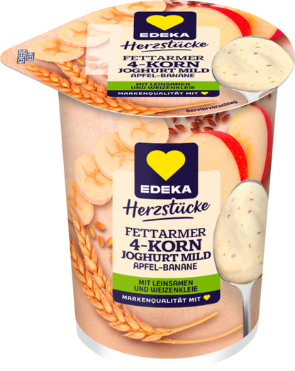 EDEKA Herzstücke Fruchtjoghurt 4-Korn Apfel-Banane 1,5% 250g