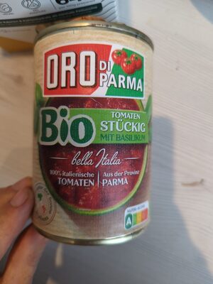 Bio Oro di Parma stückige Tomaten mit Basilikum 400g