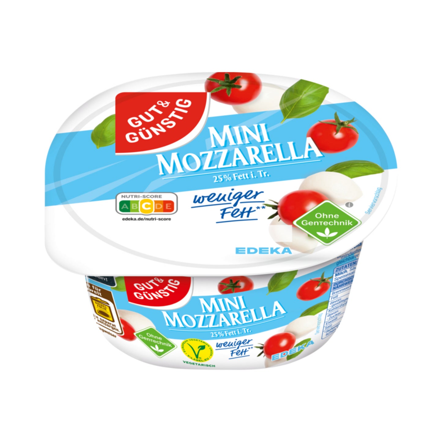 GUT&GÜNSTIG Mozzarella Minis Leicht 25% 250g VLOG