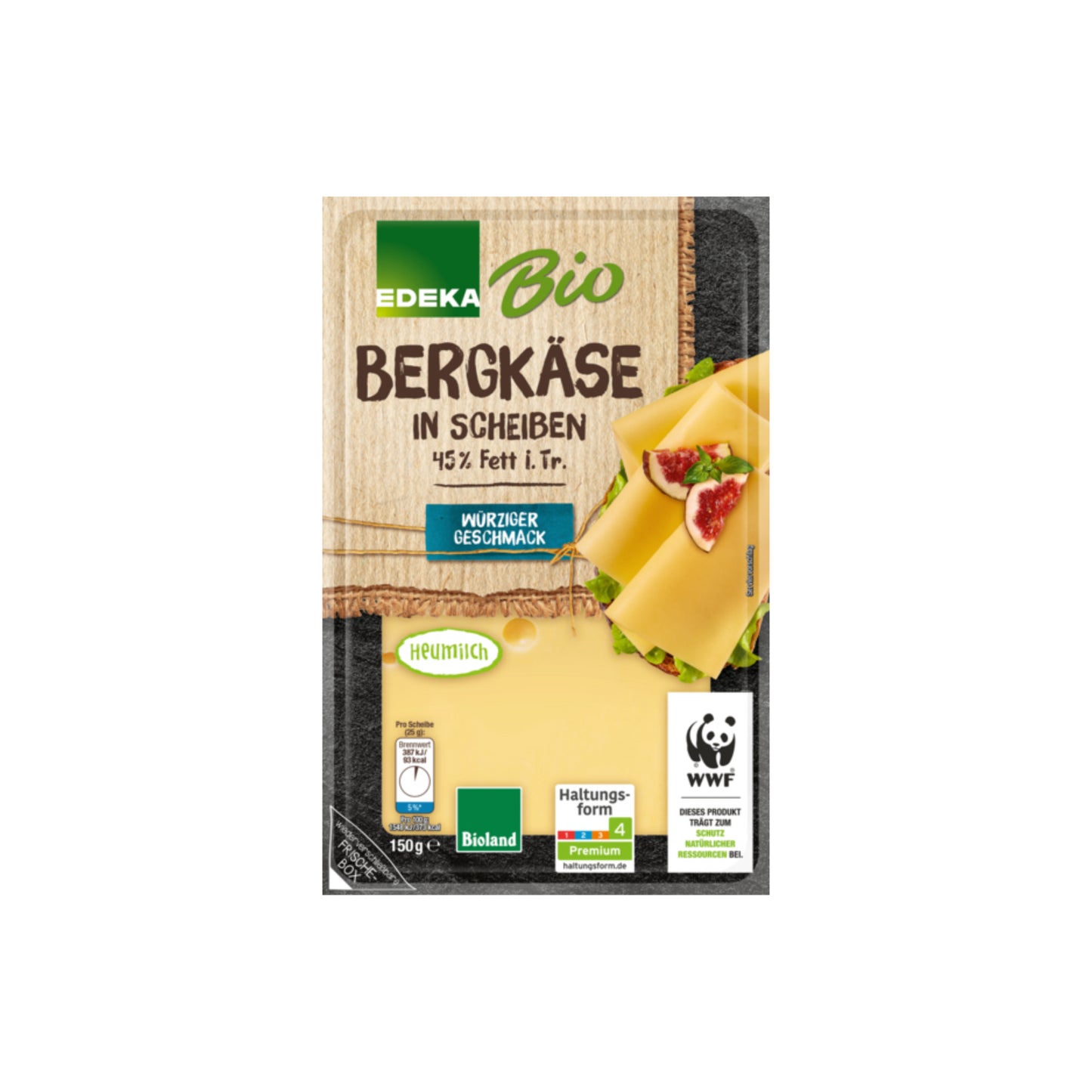 Bio EDEKA Bergkäse Scheiben 45% 150g