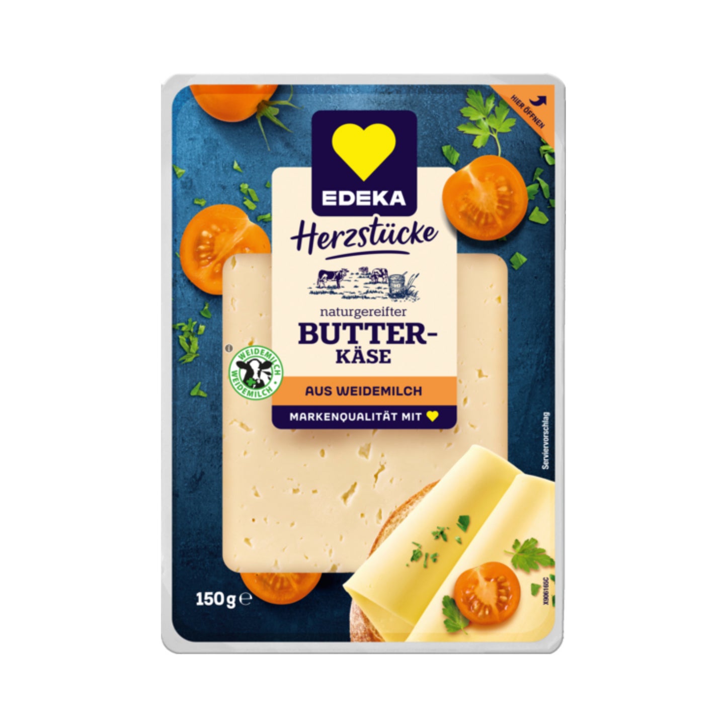 EDEKA Herzstücke Butterkäse Scheiben 45% 150g