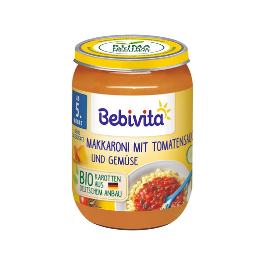 Bio Bebivita Menü Makkaroni mit Tomatensauce und Gemüse ab 5.Monat 190g