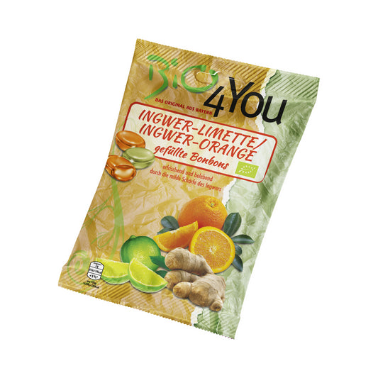 Bio4You Bonbons Ingwer-Limette&Ingwer-Orange 75g