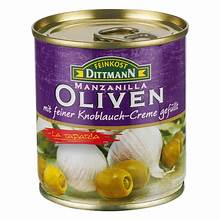 Feinkost Dittmann Manzanilla Oliven mit Knoblauchcreme 200g