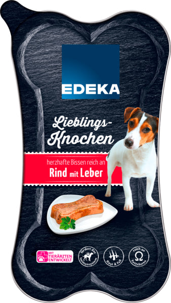 EDEKA Knochenformschale Rind und frische Leber 175g