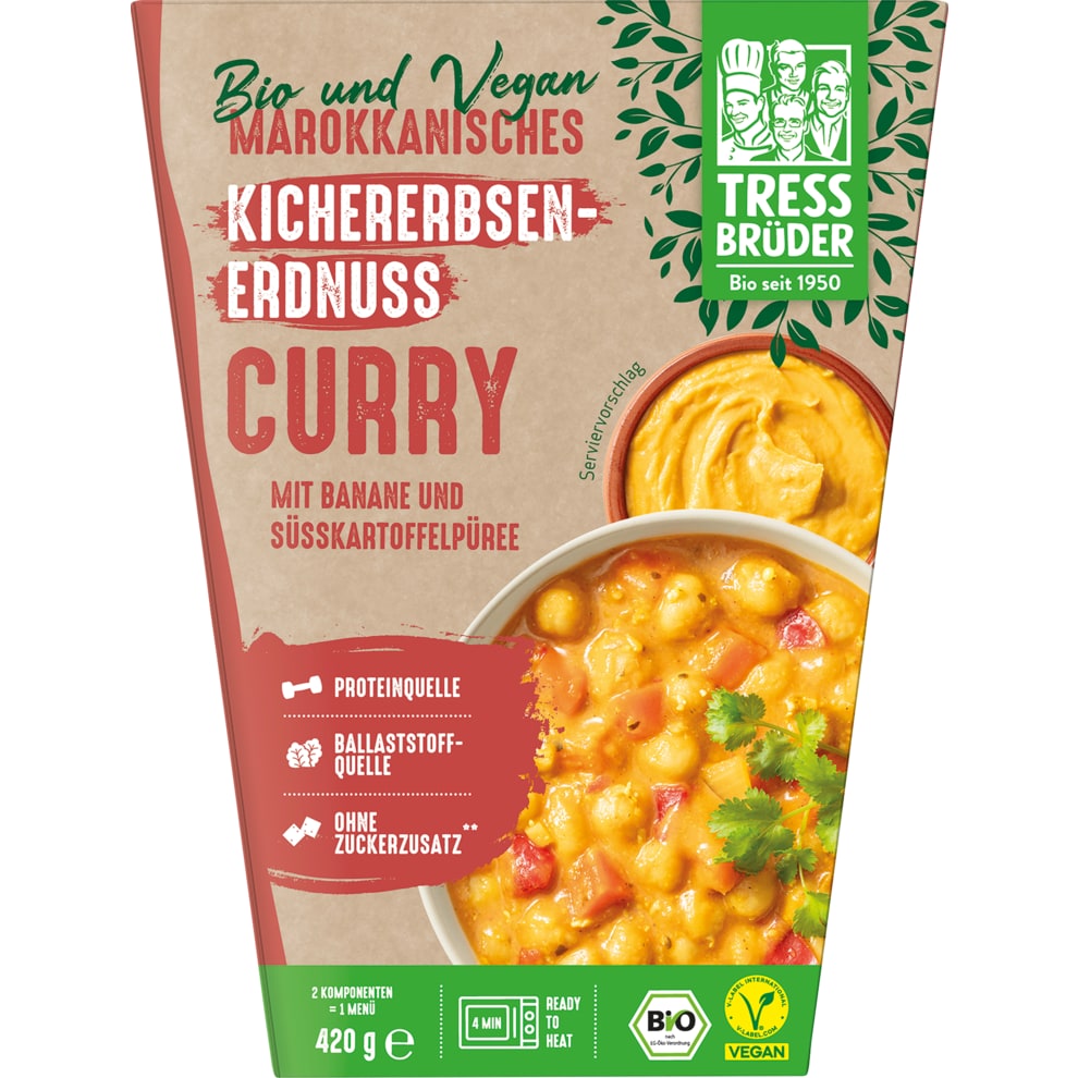 Bio Tressbrüder Kichererbsen-Erdnuss-Curry 420g