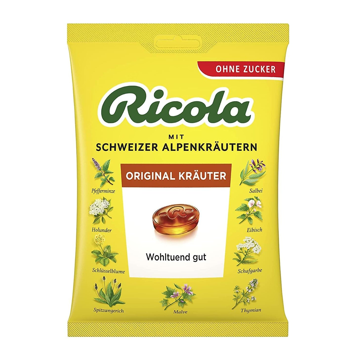 Ricola Kräuter Original Hustenbonbons ohne Zucker 75g