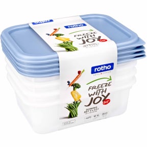 Rotho Gefrierdosen Domino horizon blue 0,5l 4ST