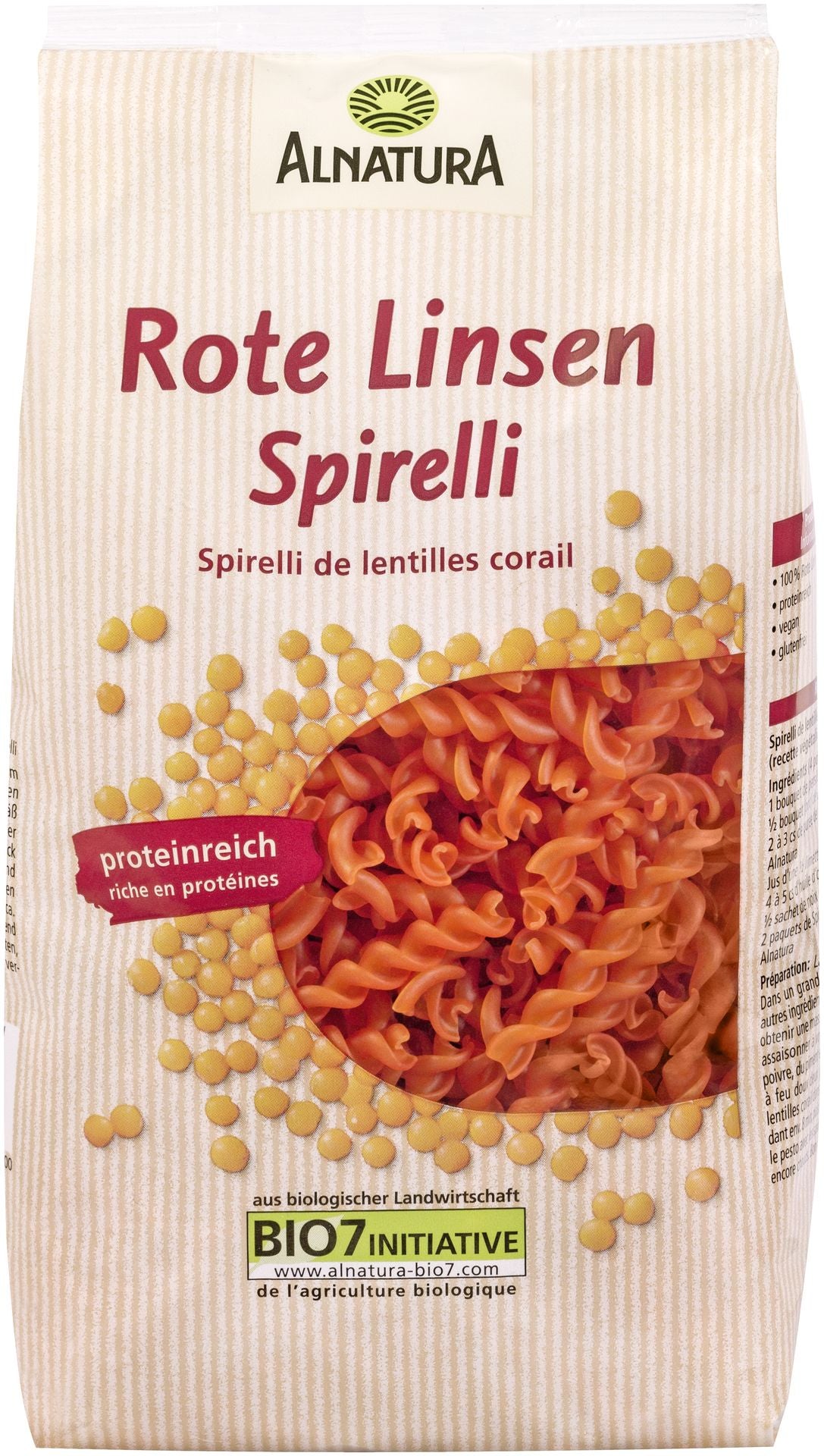 Bio Alnatura Rote Linsen-Spirelli 250g