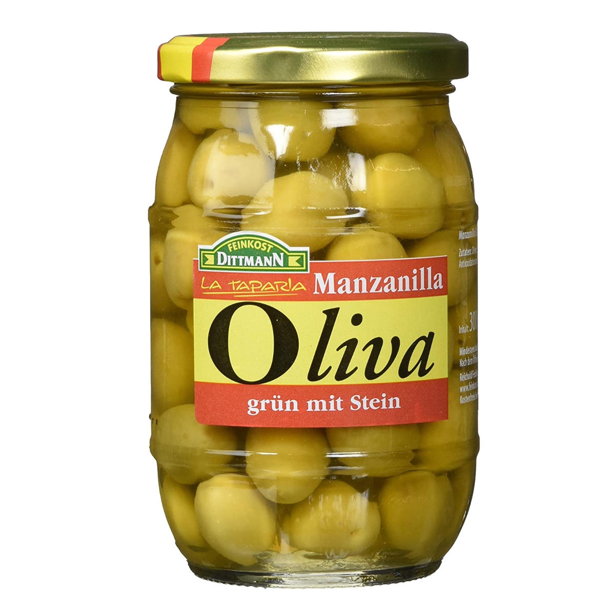 Feinkost Dittmann Oliva Manzanilla Oliven Grün mit Stein 300g