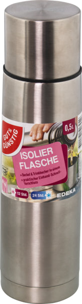 GUT&GÜNSTIG Isolierflasche Edelstahl 0,5l
