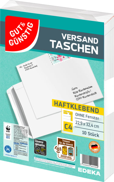 GUT&GÜNSTIG Versandtasche DIN C4 weiß 10ST