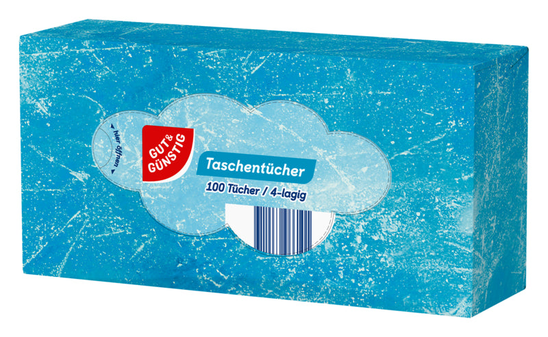 GUT&GÜNSTIG Taschentücher in der Box 4lagig 100ST