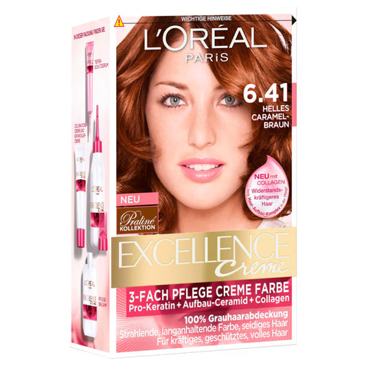 Loreal Coloration Excellence 6.41 sehr helles caramelbraun