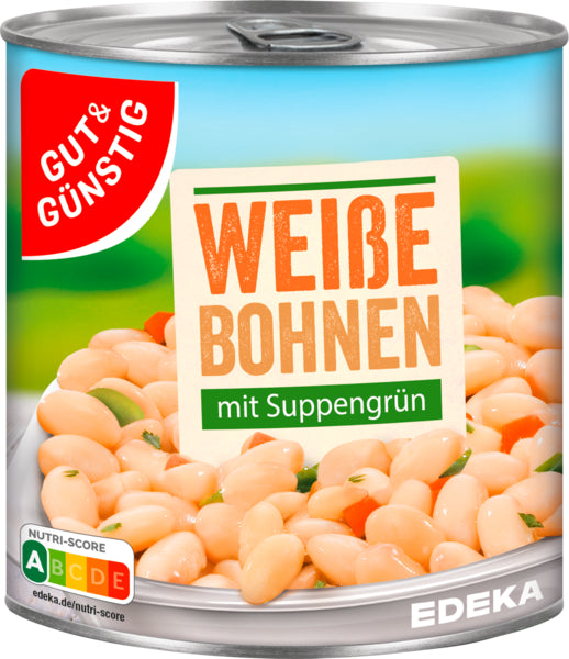 GUT&GÜNSTIG Weisse Bohnen mit Suppengrün 800g