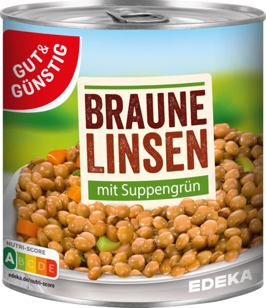 GUT&GÜNSTIG Linsen mit Suppengrün 800g