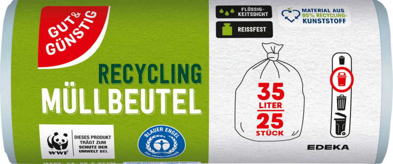 GUT&GÜNSTIG Müllbeutel recycling 35l 25ST