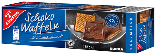 GUT&GÜNSTIG Schoko Waffeln Vollmilchschokolade 175g