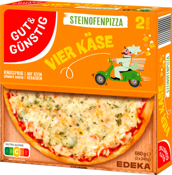 GUT&GÜNSTIG Steinofenpizza 4 Käse 2x340g