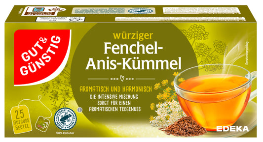 GUT&GÜNSTIG Fenchel Anis Kümmel Tee 25ST 50g