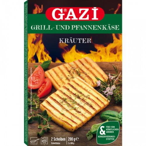 GAZi Grill-und Pfannenkäse mit mediterranen Kräutern 45%Fett i.Tr.2ST 200g