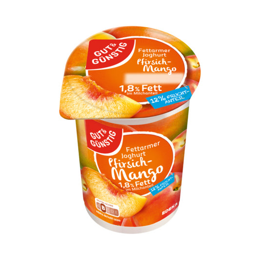 GUT&GÜNSTIG fettarmer Joghurt mild Pfirsich/Mango 250g