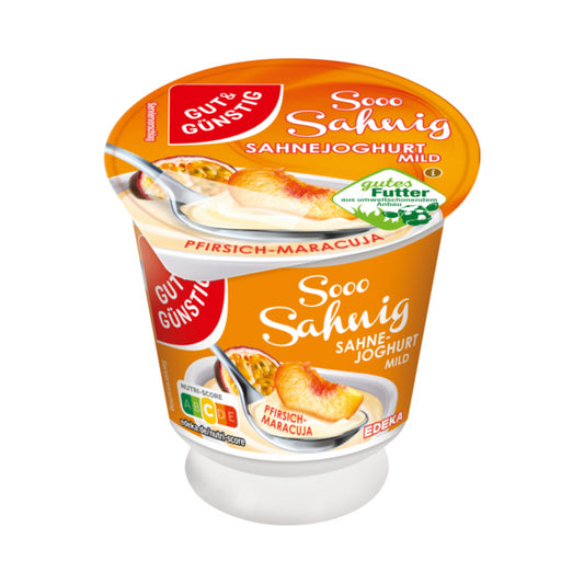 GUT&GÜNSTIG Sahnejoghurt mild Pfirsich/Maracuja 150g