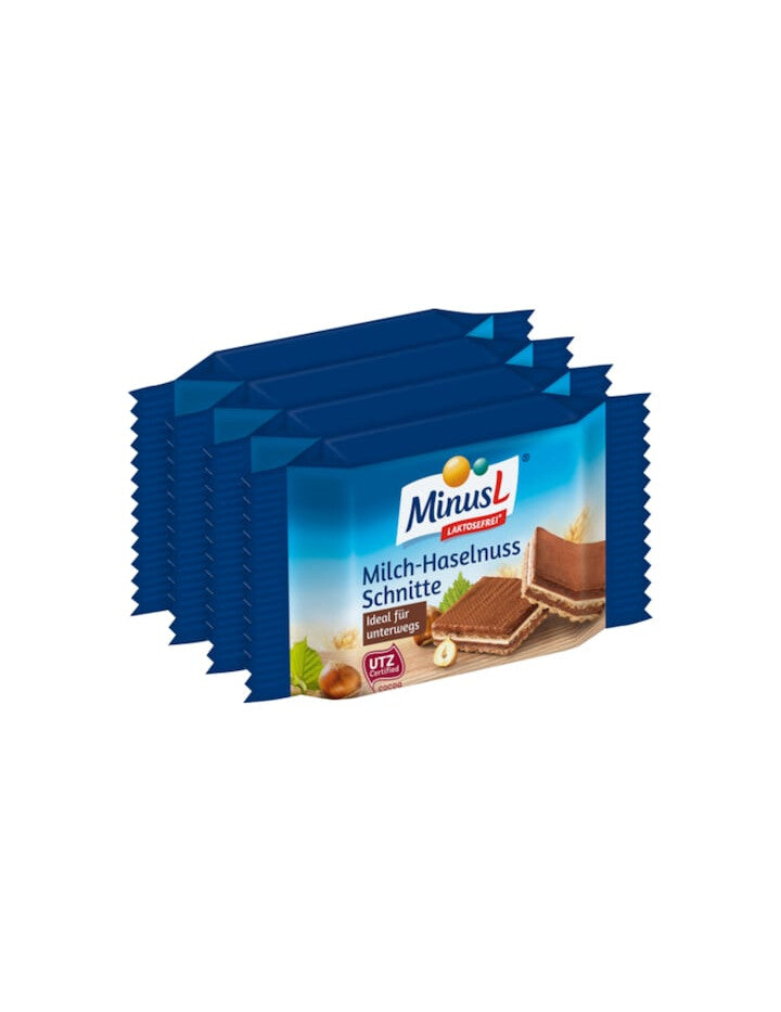 MinusL Milch-Haselnuss-Schnitte 4x25g