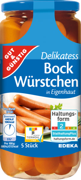 GUT&GÜNSTIG Bockwürstchen 5ST 380g QS ITW