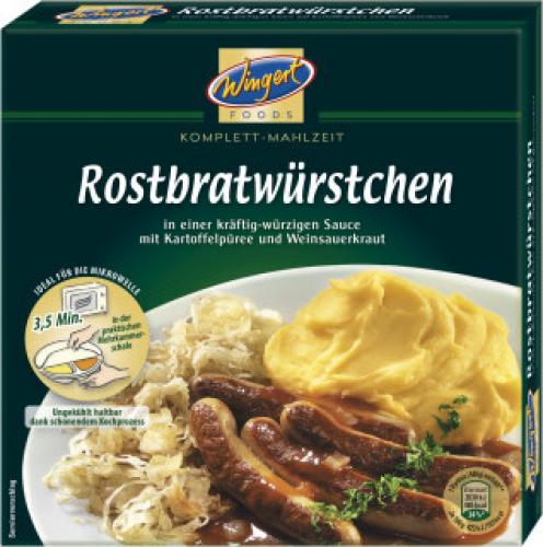 Wingert Foods Rostbratwürstchen mit Kartoffelpüree und Weinsauerkraut 480g