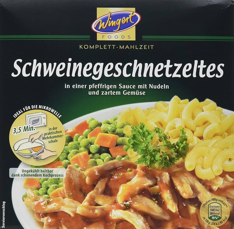 Wingert Foods Schweinegeschnetzeltes mit Nudeln und Gemüse 480g