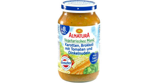 Demeter Alnatura Karotten Brokkoli Tomaten Dinkelnudeln ab dem 8.Monat 220g