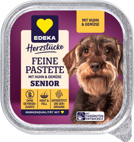 EDEKA Herzstücke Feine Pastete Senior mit Huhn und Gemüse 150g
