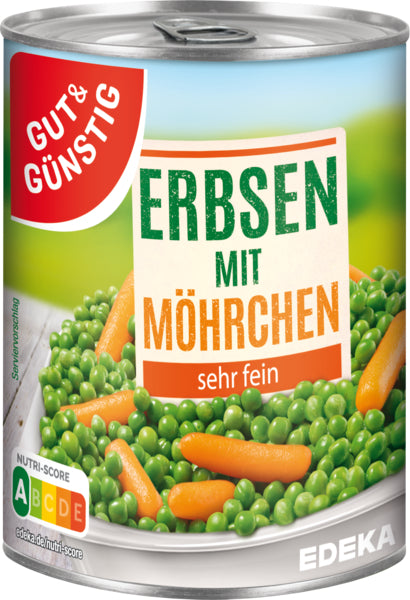 GUT&GÜNSTIG Junge Erbsen und Möhrchen sehr fein 400g