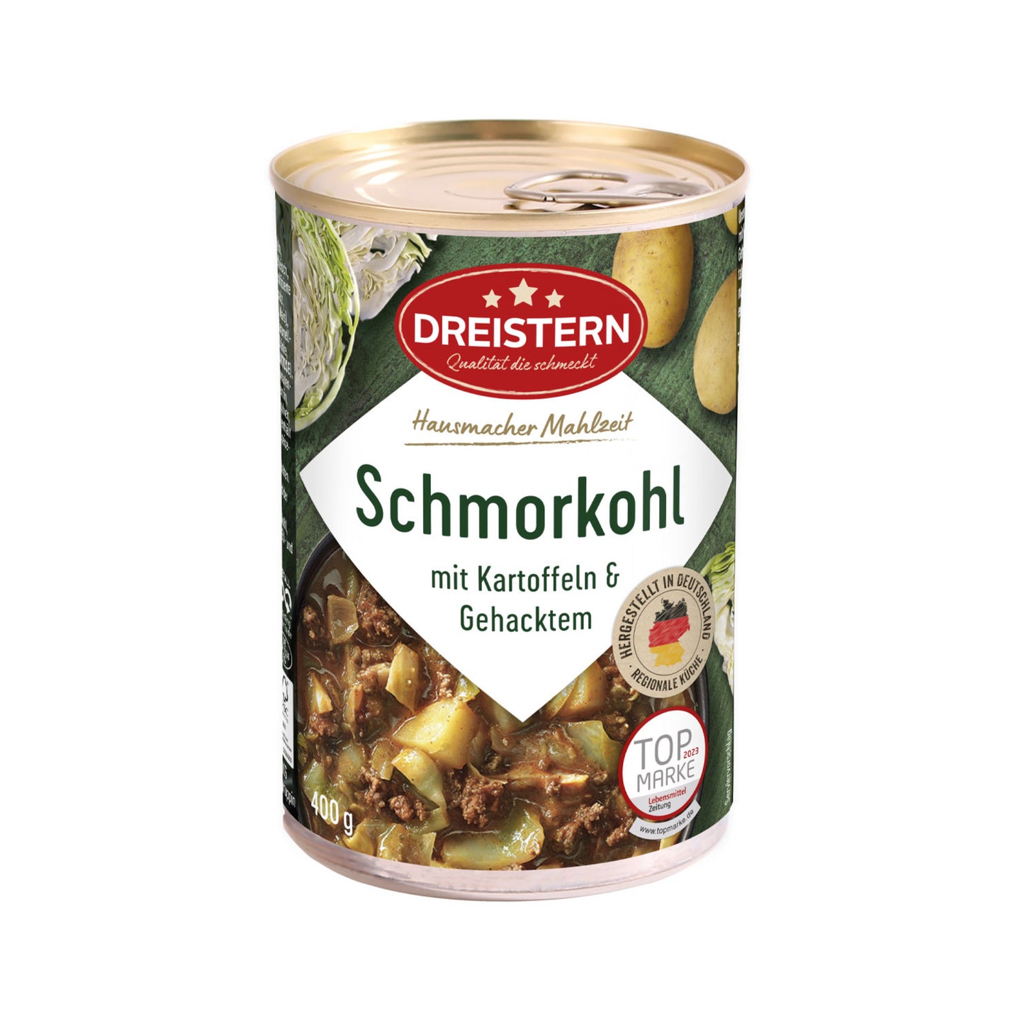 Dreistern Schmorkohl Weißkohleintopf mit Kartoffeln und Schweinehack 400g