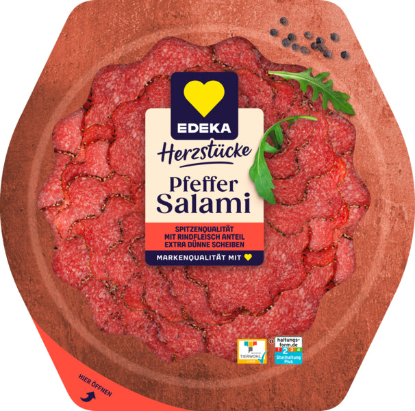 EDEKA Herzstücke Pfeffersalami 80g QS ITW